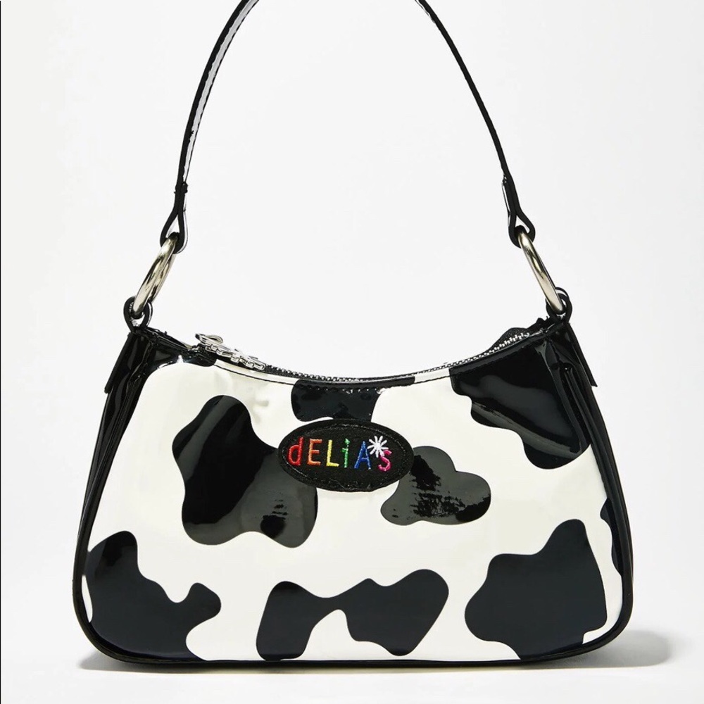 AUTHENTIC BNWT Delias cow print shoulder bag!!